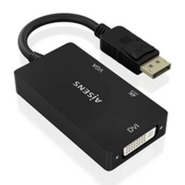 AISENS - CONVERSOR DISPLAYPORT V1.2 A VGA/DVI/HDMI, DP 1.2/M-VGA/H-DVI/H-HDMI/H 4K, NEGRO, 15CM