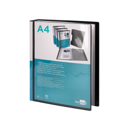 Liderpapel Carpeta 37865 Personaliza 100 Fundas Polipropileno DIN A4 Negra con Cajetín