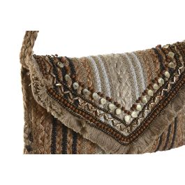 DKD Home Decor Bolso Mediterraneo Crema Marron 4 x 21 x 35 cm (4 Unidades)