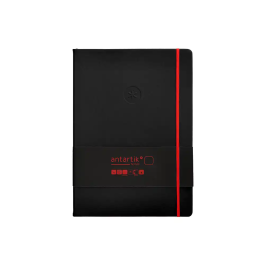 Antartik Cuaderno A4 Tapa Dura Hojas Lisas Negro y Rojo 100 Hojas 80gr FSC