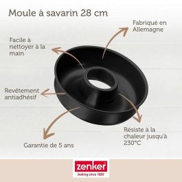 Zenker ZEN1700007748374 Juego de Moldes para Tartas y Savarín, Negro Metalizado, 30.5 x 11.5 cm y 28 cm