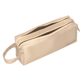 Liderpapel Estuche Portatodo Classic Rectangular con Asa 2 Cremalleras 210x80mm Crema