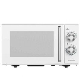 Grunkel MW-25MA Microondas Sin Grill 800W 25L Blanco con Descongelación, 5 Niveles y Temporizador 30 min