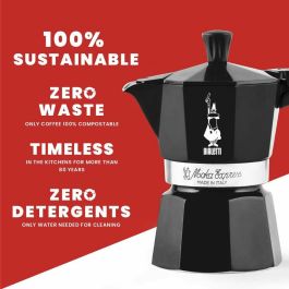 Cafetera Italiana Bialetti MOKA EXPRESS Negro Aluminio 200 ml