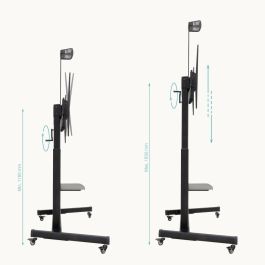 TooQ FS20406HM-B Aquiles Soporte de Suelo con Ruedas para Pantallas 60-100" Altura Ajustable VESA 200x200-1000x600mm 120kg Negro