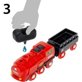 Brio 36017 - Set de Tren Circuito de Locomotora de Vapor a Batería con Efectos de Vapor Realistas y Vías de Madera