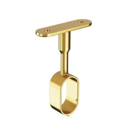 Herrajes ALK Soporte Central para Tubo Ovalado de Armario 30x15 mm de Zamak Níquel | Sujeción Firme para Barra