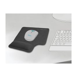 Delock Alfombrilla de Ratón Ergonómica con Gel para Zurdos - Negro, Reposamuñecas, Base Antiderrapante, 220 x 170 mm