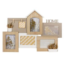 DKD Home Decor Marco Multifoto Urban Marrón Blanco con diseño de Flor, 41x55 cm de MDF y Cristal, Acabado Natural (4 Unidades) Precio: 73.3623. SKU: B19G7S8ZGZ