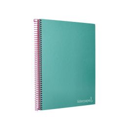 Cuaderno Espiral Liderpapel A4 Micro Jolly Tapa Forrada 140H 75 gr Cuadro 5 mm 5 Bandas4 Taladros Color Turquesa