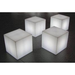 Lumisky Lámpara de Suelo Decorativa Cubo Moderno Polietileno Grueso Blanco y Negro 40 cm con Base E27 para Iluminación Cálida