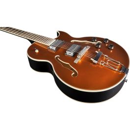 EKO Guitarra Eléctrica Hollowbody Jazz Single Cut Gold Humbucker Paulownia Sunburst 6 Cuerdas