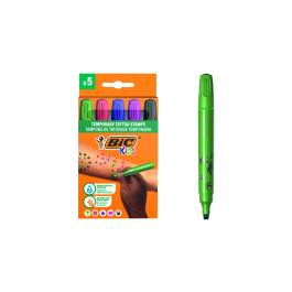 BIC Estuche Tattoo 5 Stamps Rotulador a base de agua con 5 sellos divertidos y tinta dermatológicamente probada 516824 Precio: 19.49999942. SKU: B124FEFV4P