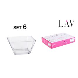 Lav Set 6 Bols Cuadrados Karen 10.5x10.5x5.7 cm (8 Cajas) Precio: 52.5000003. SKU: S2203811
