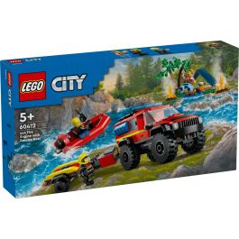 LEGO 60412 City Camión Bomberos 4x4 con Barco Rescate para niños de 5+ años - 301 piezas
