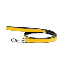 Gloria Correa Piel Auténtica Acolchada para Perro 100 cm x 18 mm, Suave, Mosquetón Robusto Retráctil, 3 Capas, Cosido Reforzado