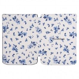 Pocketbook Funda Carcasa Shell Series Verse Plus/Pro para eReader 6 Pulgadas Diseño Patrón Flores Blanco y Azul
