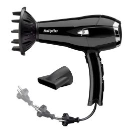 Babyliss Secador de pelo negro 2000W con cable retráctil y función iónica