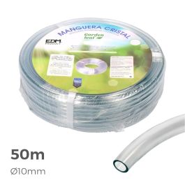 Edm Manguera de cristal transparente PVC, 50 m, Ø 10/14 mm, resistente UV, -10°/+60°