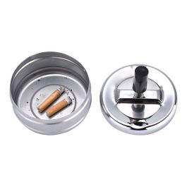 Champ Cenicero de Metal con Tapa Giratoria, Ø 9,5 x 9,5 cm
