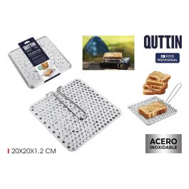 Tostador de Pan Acero Inoxidable con Mango Plegable Quttin (12 Unidades)