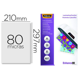 Fellowes Fundas De Plastificar 80 Micras A4 Mate Pack 100 Ud Precio: 27.59000013. SKU: S8407277