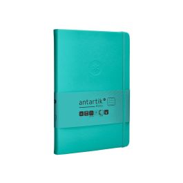 Cuaderno Con Gomilla Antartik Notes Tapa Dura A5 Hojas Rayas Turquesa 100 Hojas 80 gr Fsc