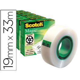 Cinta Adhesiva Scotch Magic Invisible 33 Mt X 19 mm Pack De 6 Unidades