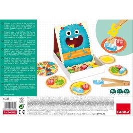 Goula Juego de Destreza Hungry Monster de Madera - Prepara la Pizza del Monstruo Tragón para Niños 3+ Años (Hasta 4 Jugadores)