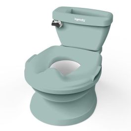 Ingenuity ING0074451998735 Inodoro Infantil Mini con Reductor, Descarga Musical y Compartimento para Toallitas Integrado, Verde
