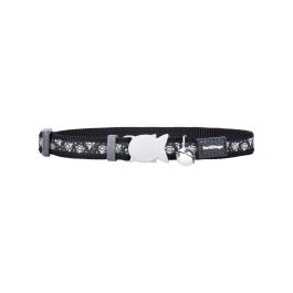 Red Dingo Collar Gato Diamond Ajustable Nylon con Cierre de Seguridad, Cascabel y Anilla Acero Inoxidable Negro 20-32cm x 12mm