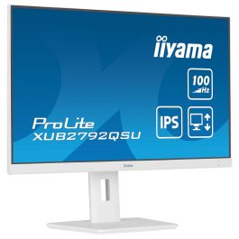 iiyama Prolite XUB2792QSU-W6 Monitor 27" WQHD IPS 100Hz 0.4ms Blanco con HDMI, DP, USB Pivot