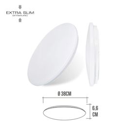 EDM - Aplique LED Circular de Superficie 24W, 6500K Luz Fría, 2490 Lúmenes, Ø38 x 6.2 cm, IP20, Clase F