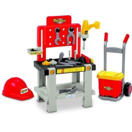 Ecoiffier Super Pack Mecánico con Banco de Trabajo, Carretilla, Casco y 19 Herramientas de Juguete para Niños +18 Meses