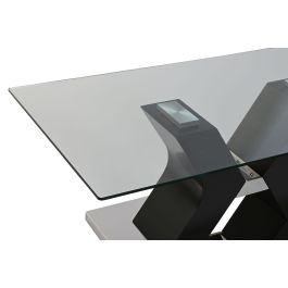 DKD Home Decor Mesa Centro Moderno Negro Cristal Templado MDF 120 x 60 x 45 cm