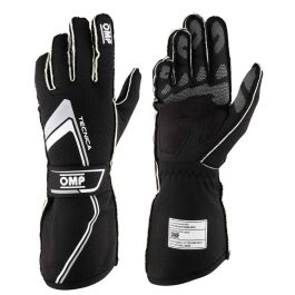 Omp OMPIB0-0772-A01-071-XL Guantes Técnica Rally Profesionales FIA 8856-2018 Negro Talla XL con Agarre de Silicona y Costuras Externas