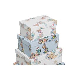 Caja Urban DKD Home Decor Azul Blanco 33.5 x 15.5 x 43.5 cm Set de 10 Caja Urban DKD Home Decor Azul Blanco 33.5 x 15.5 x 43.5 cm Set de 10