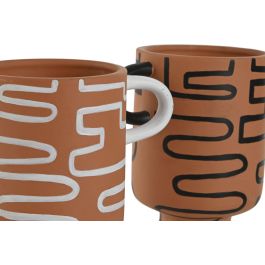 DKD Home Decor Jarrón Terracota Negro 20.3 x 21.5 x 11.5 cm (6 Unidades)