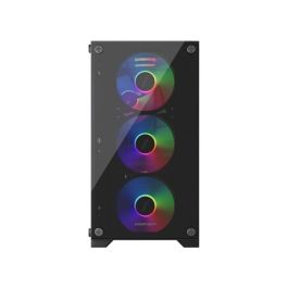 Keep Out XC-201 Caja PC Gaming Micro-ATX/ITX Vidrio Templado ARGB Negro para e-sports, max. GPU 310mm