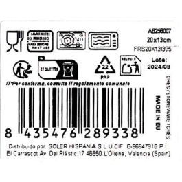 La Mediterranea Bandeja Rectangular Albus 20 x 13 cm (24 Unidades)