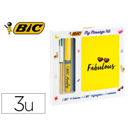 Bic Set Escritura My Message Kit: Bolígrafo 4 Colores Shine, Highlighter Grip Pastel y Libreta A6 Precio: 14.49999991. SKU: B1DLZR42FF