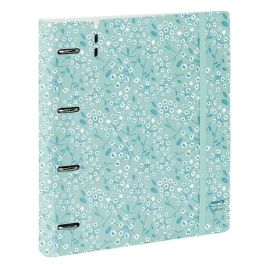 Carpeta Con Recambio Safta Din A4 Cuadro 5 mm Polipropileno Foam 4 Anillas 35 mm Estampados Floral Azul Carpeta Con Recambio Safta Din A4 Cuadro 5 mm Polipropileno Foam 4 Anillas 35 mm Estampados Floral Azul