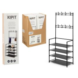 Kipit Perchero Zapatero de Metal Negro con 4 Estantes – 56,5x17,5x7 cm – Almacenamiento Moderno y Funcional (6 Unidades) Precio: 52.69000055. SKU: B17VADH64Z