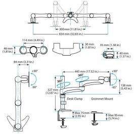 Soporte de Mesa para Pantalla Startech ARMDUAL Negro 24"