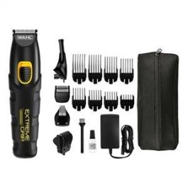 Wahl 09893-0460 Multigroomer con/sin cable, recortadora nariz, orejas y cejas, Extreme Grip Advanced, 4 cabezales, 8 peines