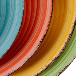 Plato Hondo Naranja Stoneware Cocina 21 X 21 cm