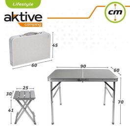 Conjunto de Mesa con 2 Sillas Aktive Plegable De acampada