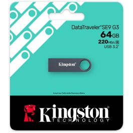 Kingston DataTraveler SE9 G3 USB 64 GB Tipo A 3.2 Gen 1 Negro Metal - KE-U2X64-1AC