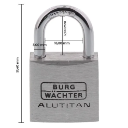 Burg Wachter Juego de 2 Candados DUO 770 30 SB 30 mm Alutitan Doble Cierre Anti-picking