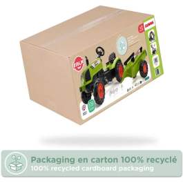 Falk Tractor de Pedales Claas Arion con Remolque para Niños de 2 a 5 Años